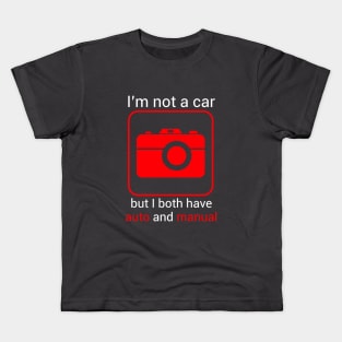 Camera Manual and Auto Kids T-Shirt